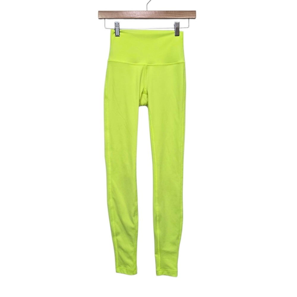 Lululemon Wunder Under High-Rise Tight 28" Lux Highlight Yellow Leggings Size 2